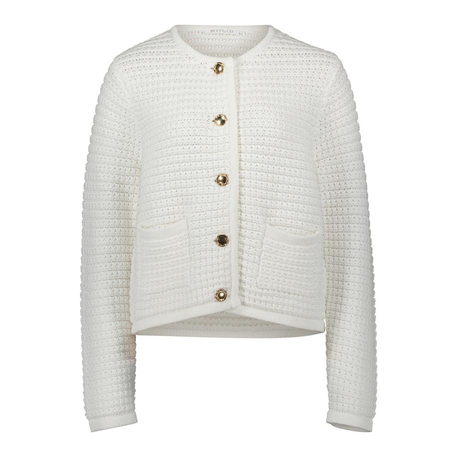 Betty & Co Betty & Co Gebreid vest wit -