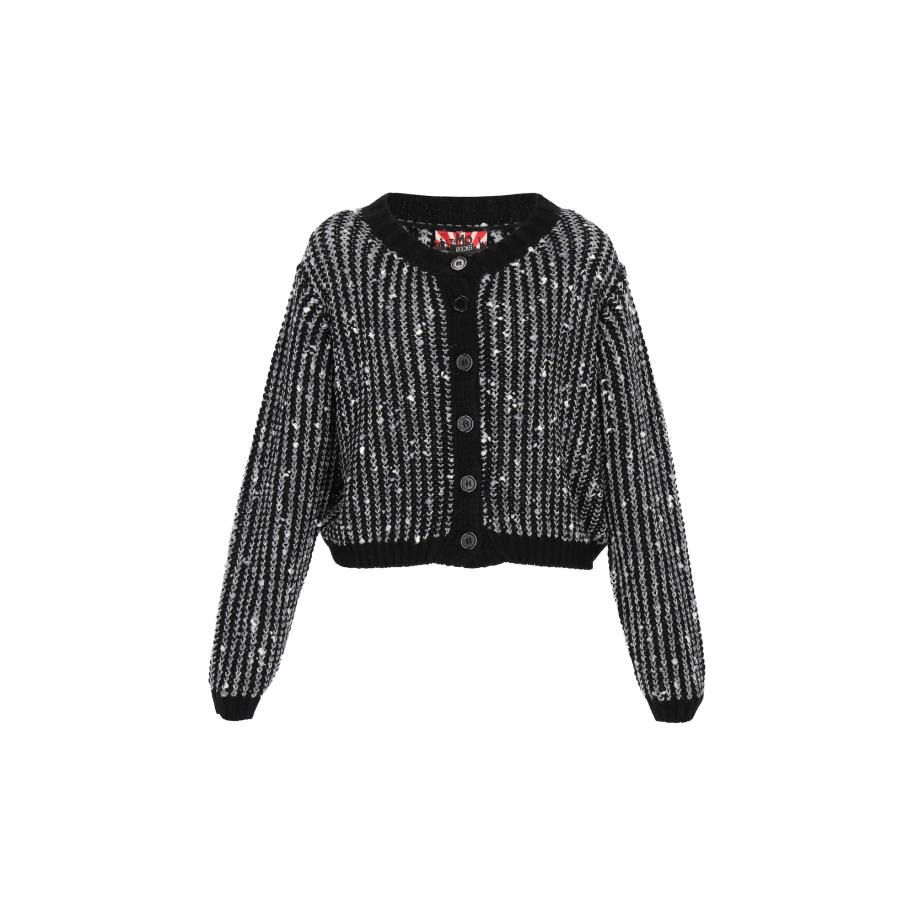 MYMO myMo ROCKS Gebreid vest zwart / wit -