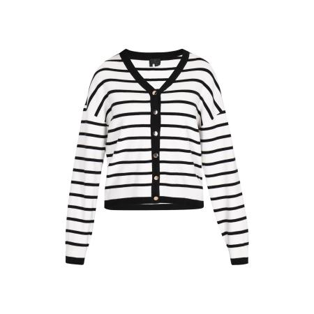 DreiMaster DreiMaster Klassik Gebreid vest Classic Look zwart / wit