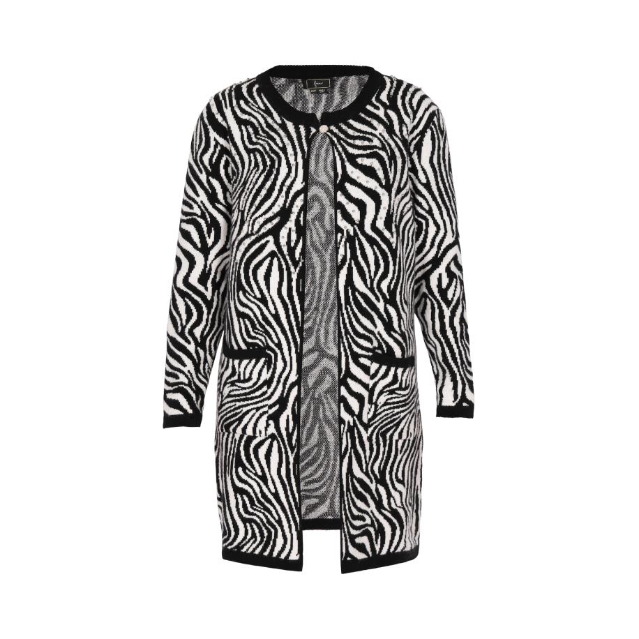 Faina faina Gebreid vest zwart / wit -