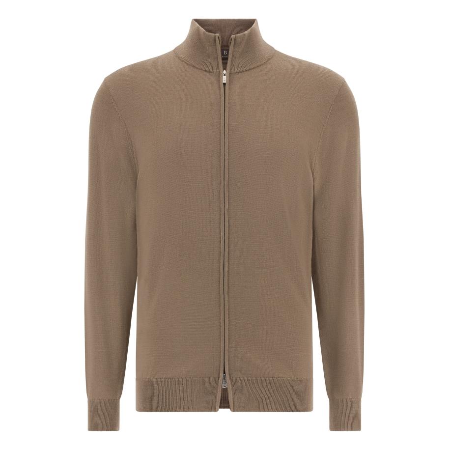 Boggi Milano Boggi Milano Gebreid vest taupe -