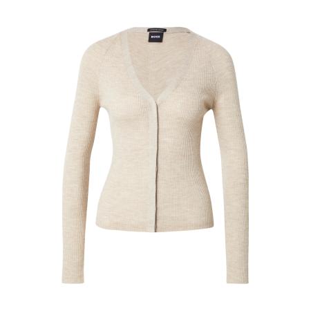 Hugo Boss BOSS Gebreid vest Friva beige gemêleerd