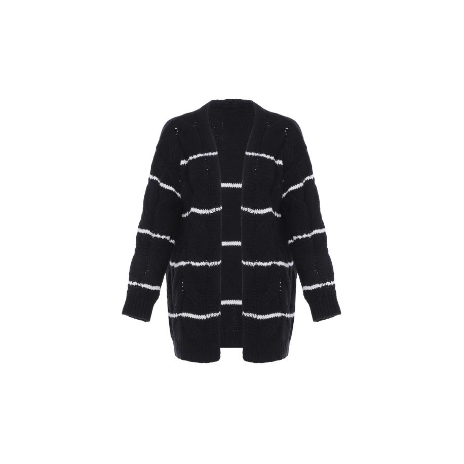 Faina faina Gebreid vest zwart / wit -