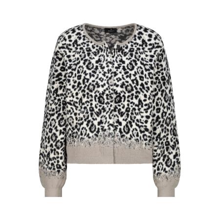 Monari monari Gebreid vest taupe / zwart / natuurwit