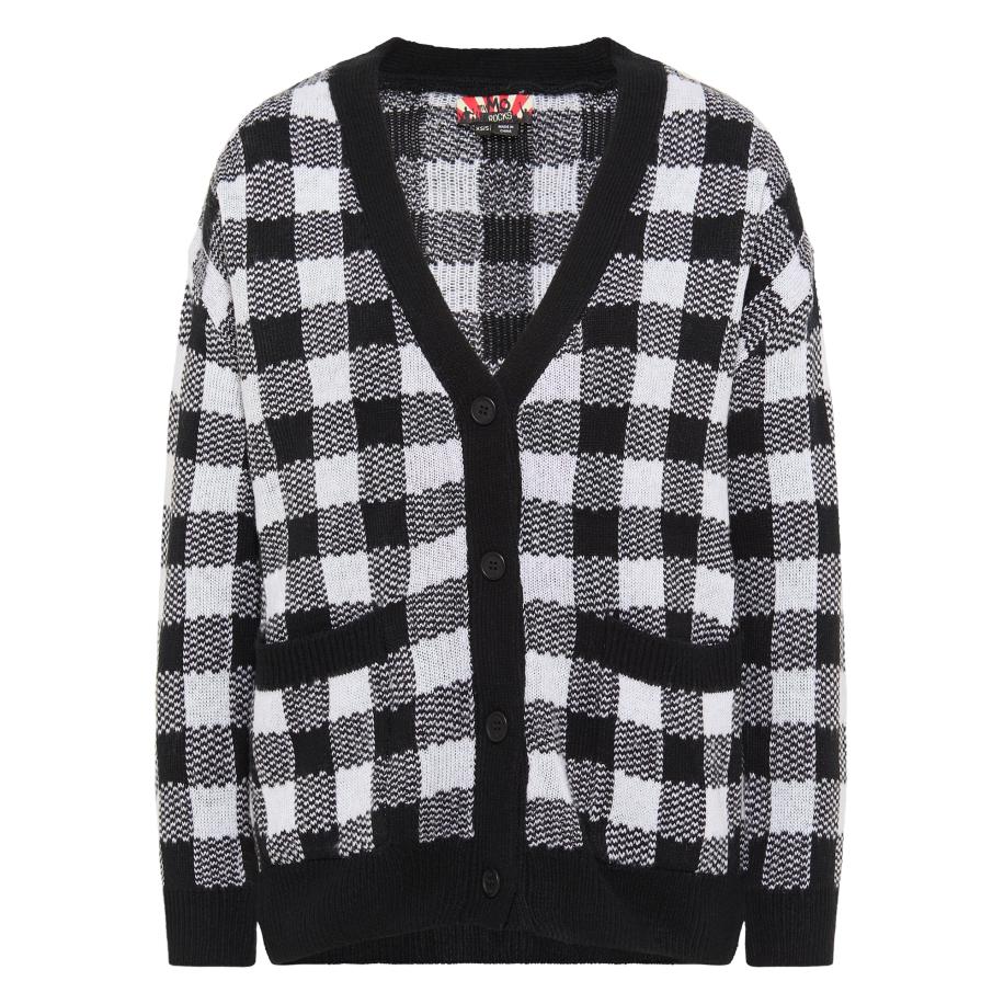 MYMO myMo ROCKS Gebreid vest grijs / zwart / wit -