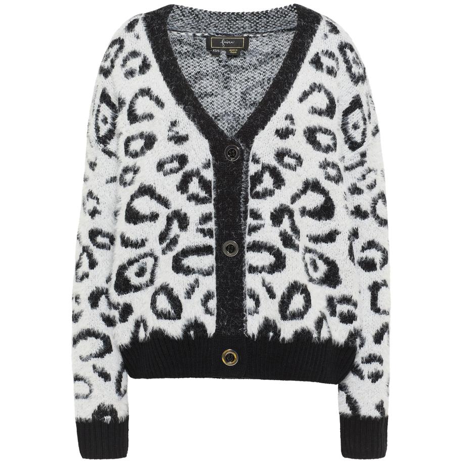 Faina faina Gebreid vest zwart / wit -