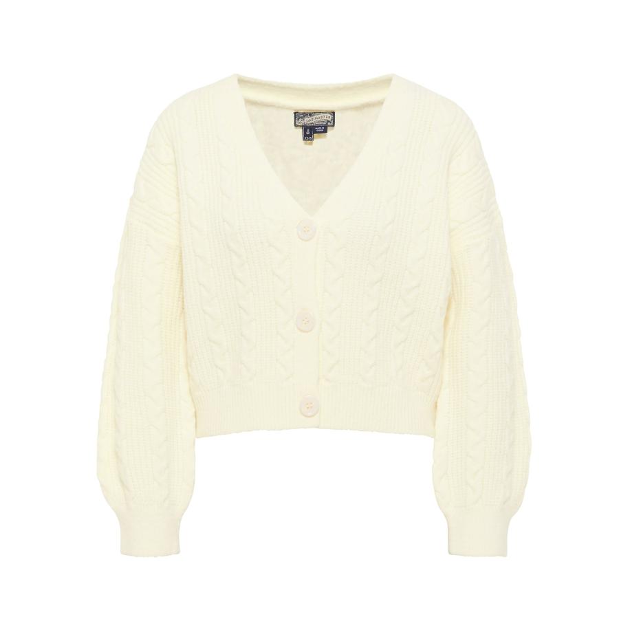 DreiMaster DreiMaster Vintage Gebreid vest wolwit -