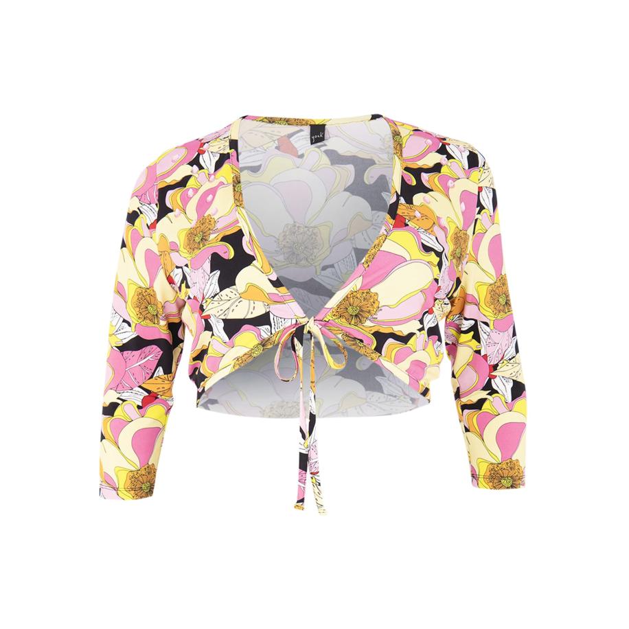 Yoek YOEK Bolero ecru / pink / zwart -