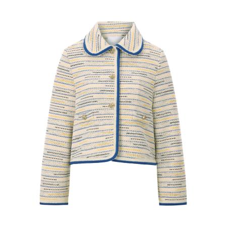 Rich & Royal Rich & Royal Gebreid vest crème / blauw / geel