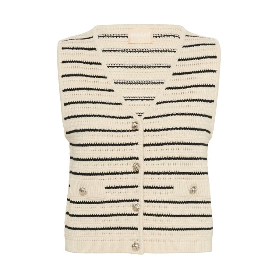 Soaked in Luxury SOAKED IN LUXURY Gebreide bodywarmer SLMadalena zwart / wit -