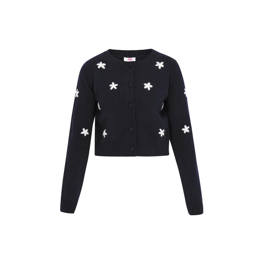 MYMO MYMO Gebreid vest zwart / wit -