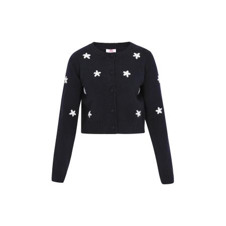 MYMO MYMO Gebreid vest zwart / wit