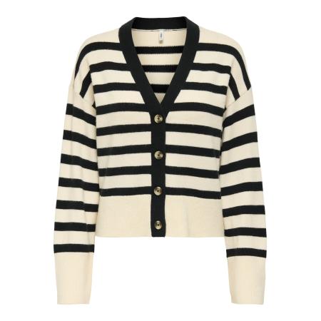 Only ONLY Gebreid vest ONLKATIA greige / zwart