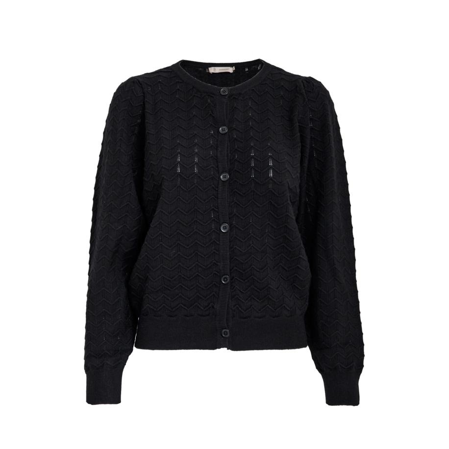 Peppercorn Peppercorn Gebreid vest Rosy zwart -