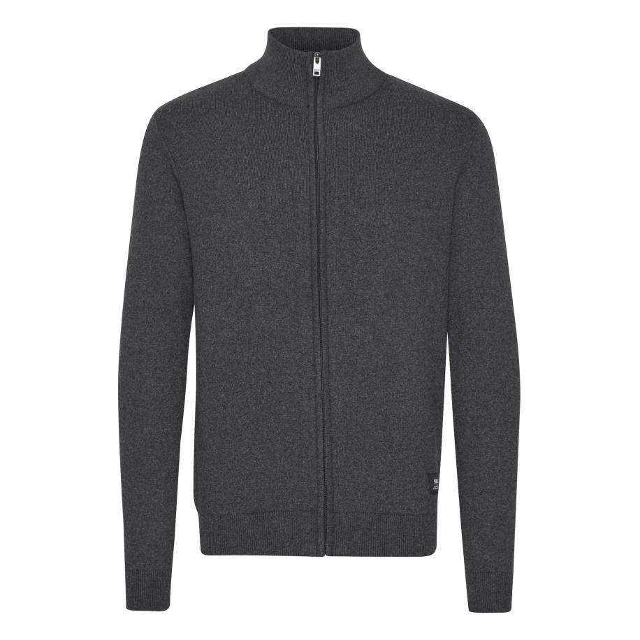 Solid !Solid Gebreid vest Kayne zilvergrijs / zwart / wit -