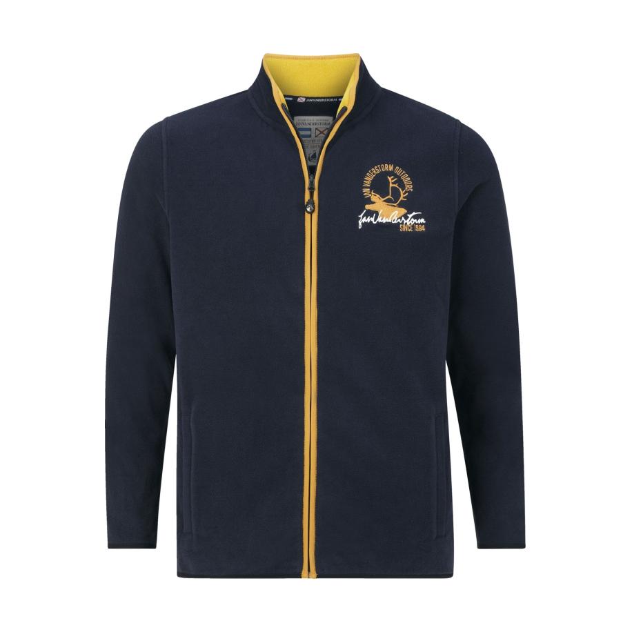 Jan Vanderstorm Sweatjacket donkerblauw, Effen Blauw