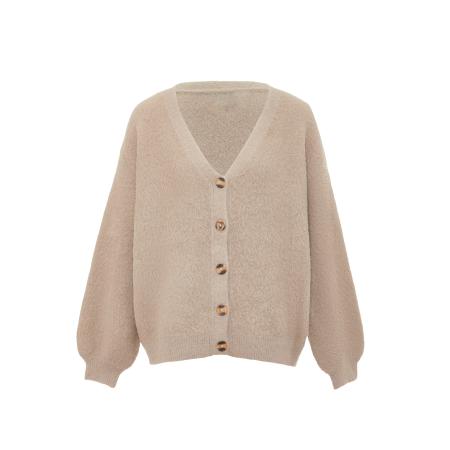 Poomi Poomi Gebreid vest beige