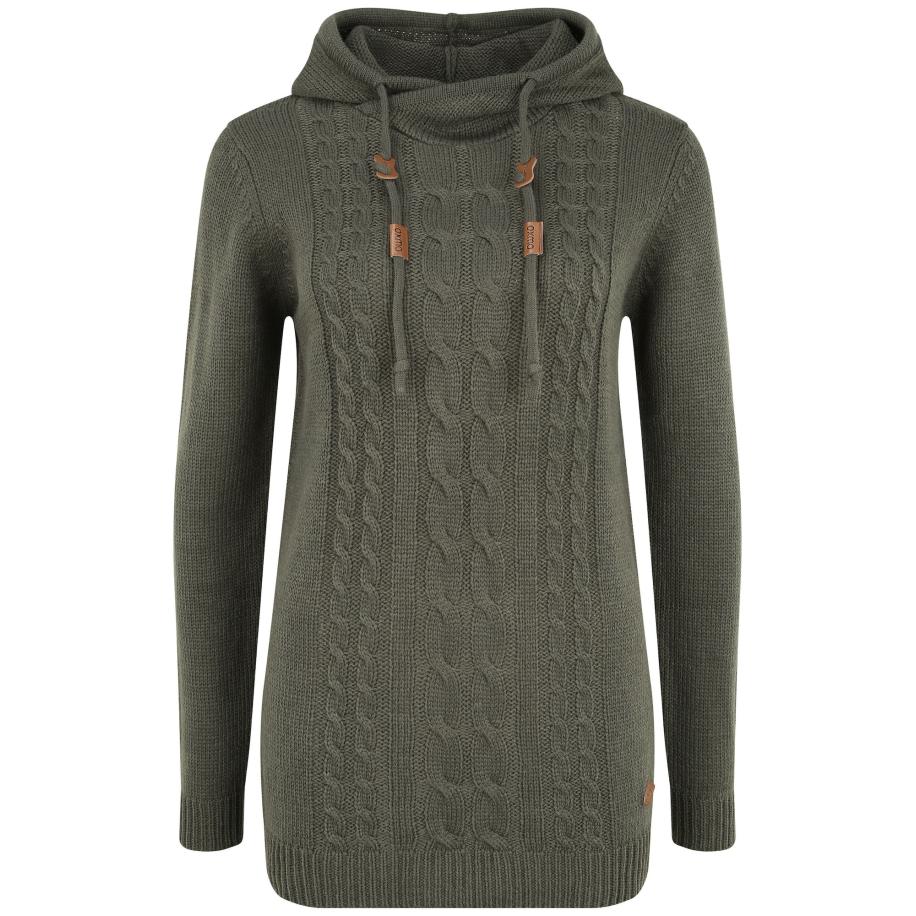 Oxmo Gebreid vest Cable donkergroen Groen