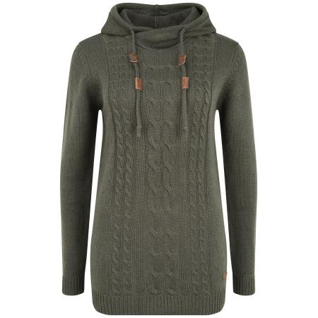 Oxmo Gebreid vest Cable donkergroen