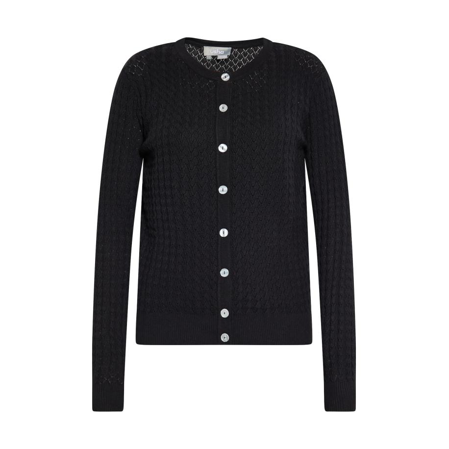 Usha Usha Gebreid vest zwart -