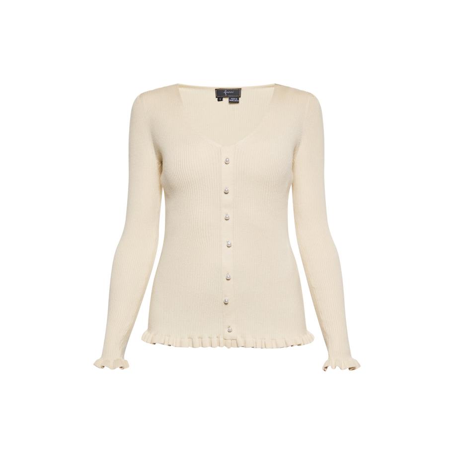 Faina faina Gebreid vest ivoor -