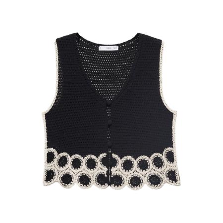 Mango MANGO Gebreide bodywarmer Ton zwart / wit