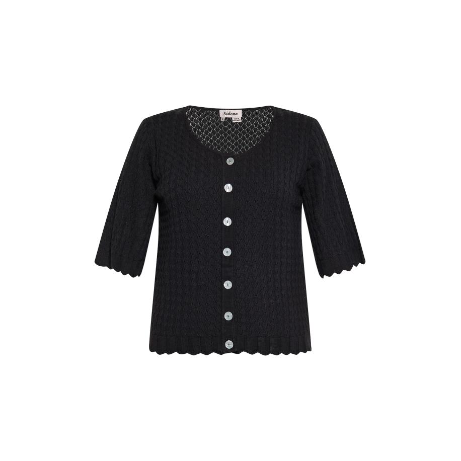 Sidona Sidona Gebreid vest zwart -