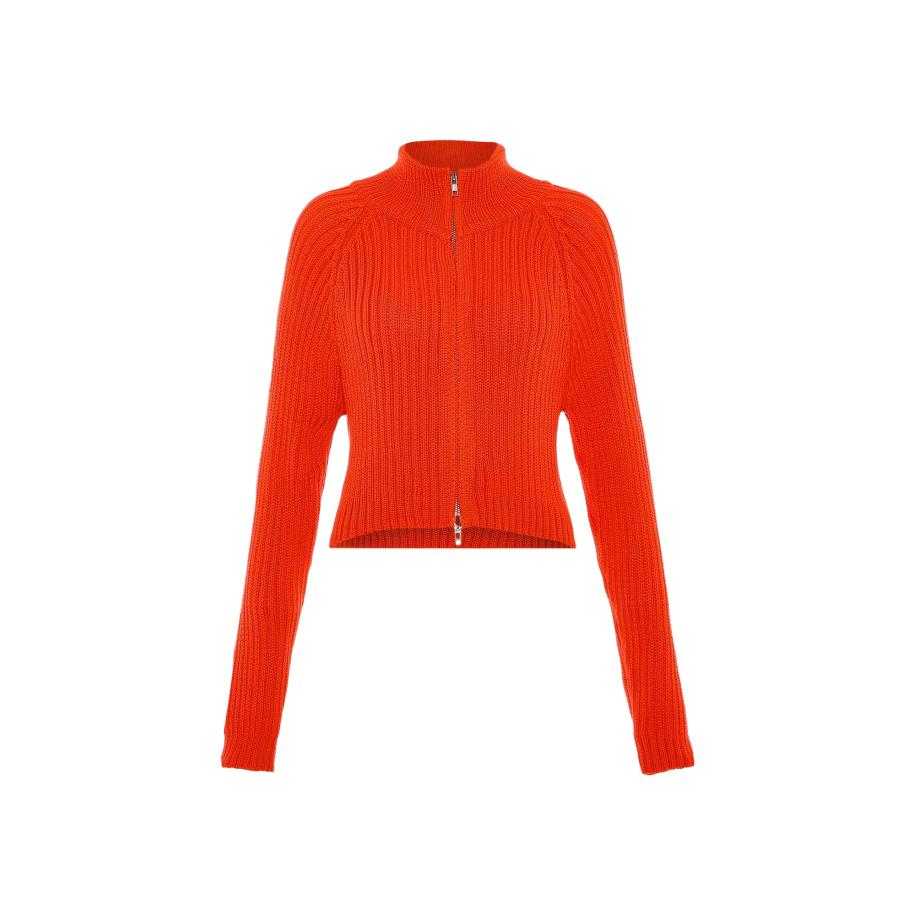 Libbi Libbi Gebreid vest oranjerood -