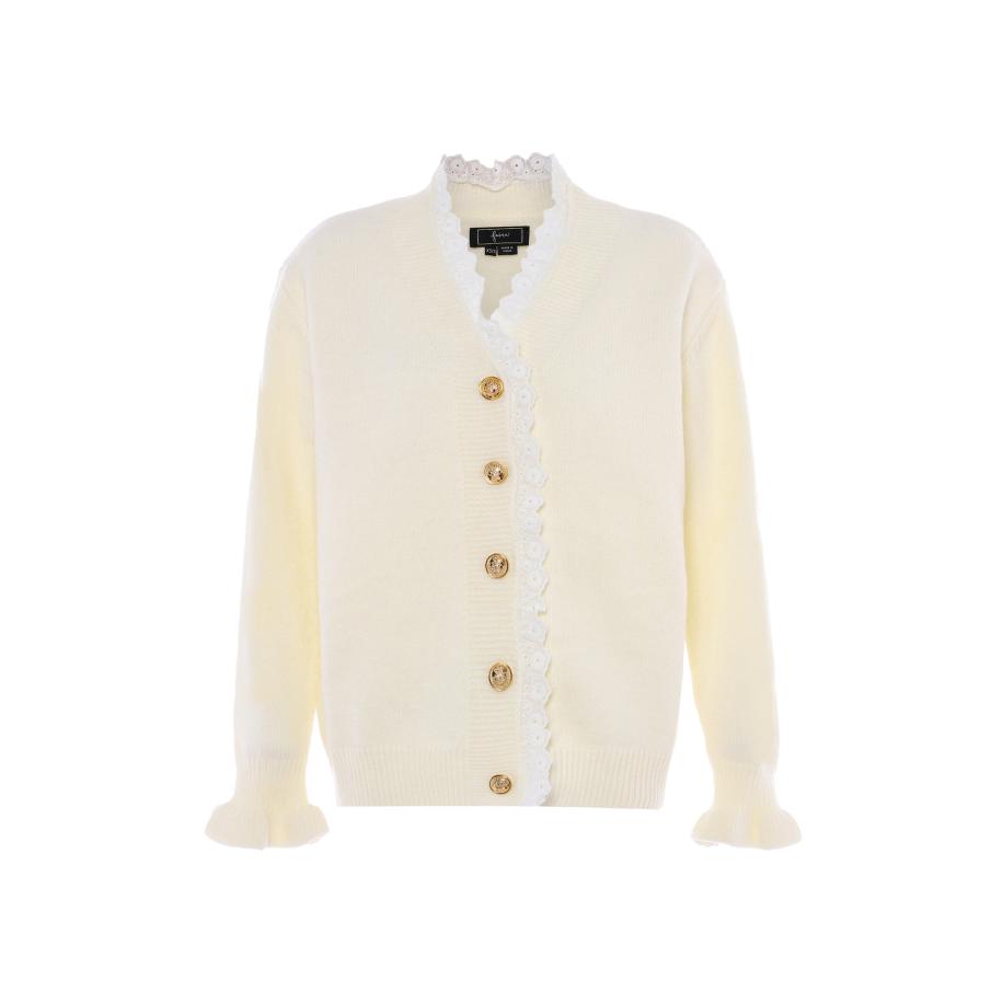 Faina faina Gebreid vest wolwit -