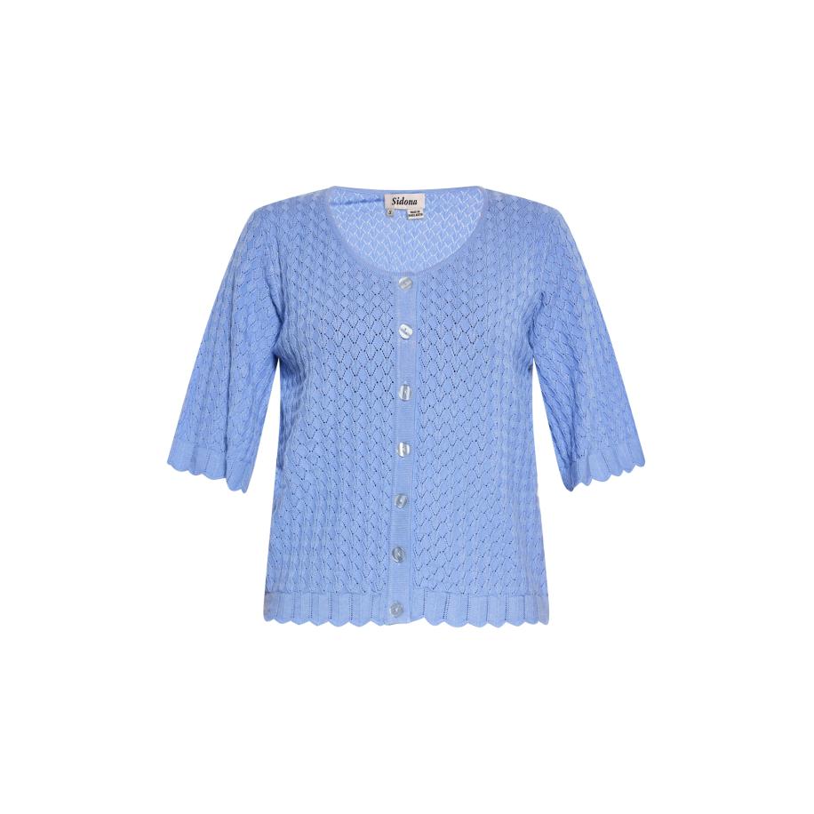 Sidona Sidona Gebreid vest smoky blue -