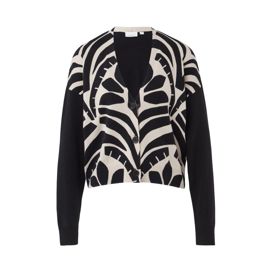 comma casual identity comma casual identity Gebreid vest sand / zwart -