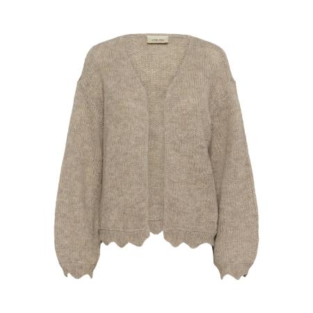 Cream Cream Gebreid vest Niso beige gemêleerd