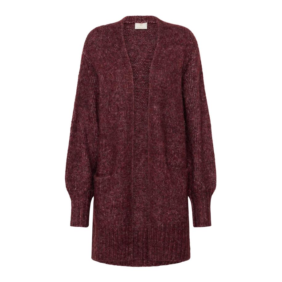 Kaffe Kaffe Gebreid vest KAtrina wijnrood -