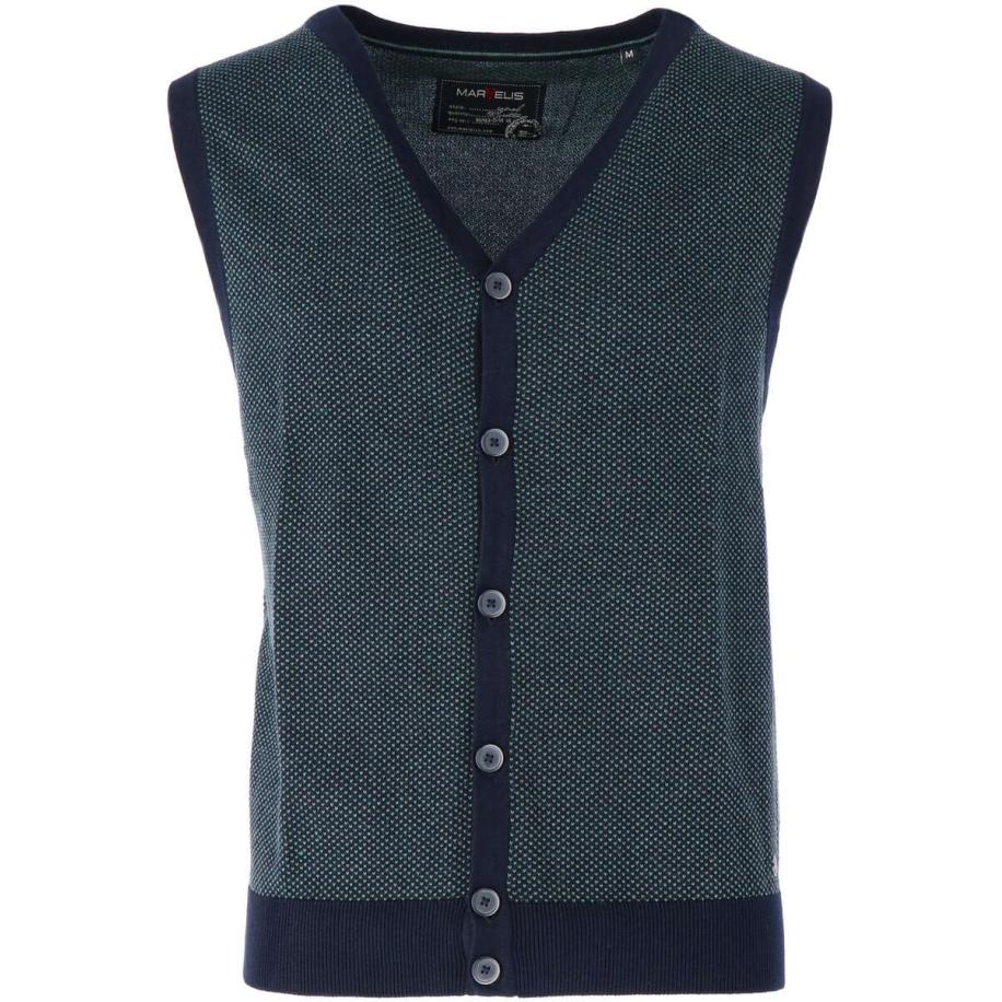 Marvelis Casual Gebreid vest grijs-groen, Melange Groen