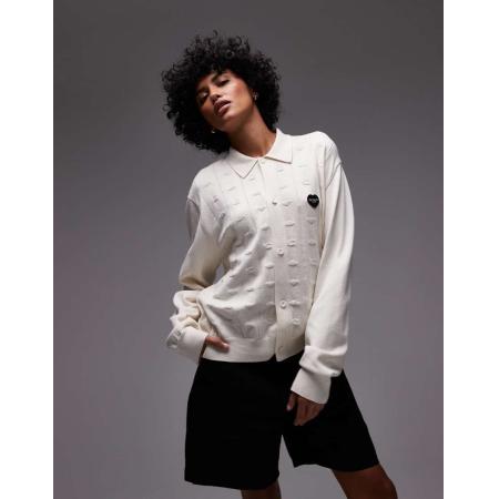 Carhartt WIP Drewe Gebreid vest met hartlogo in wit