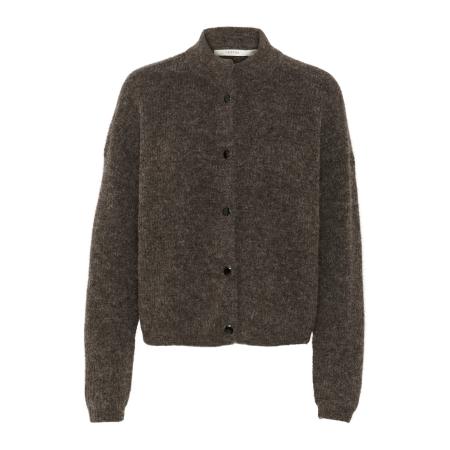 Gestuz Gestuz Gebreid vest AlphaGZ chocoladebruin