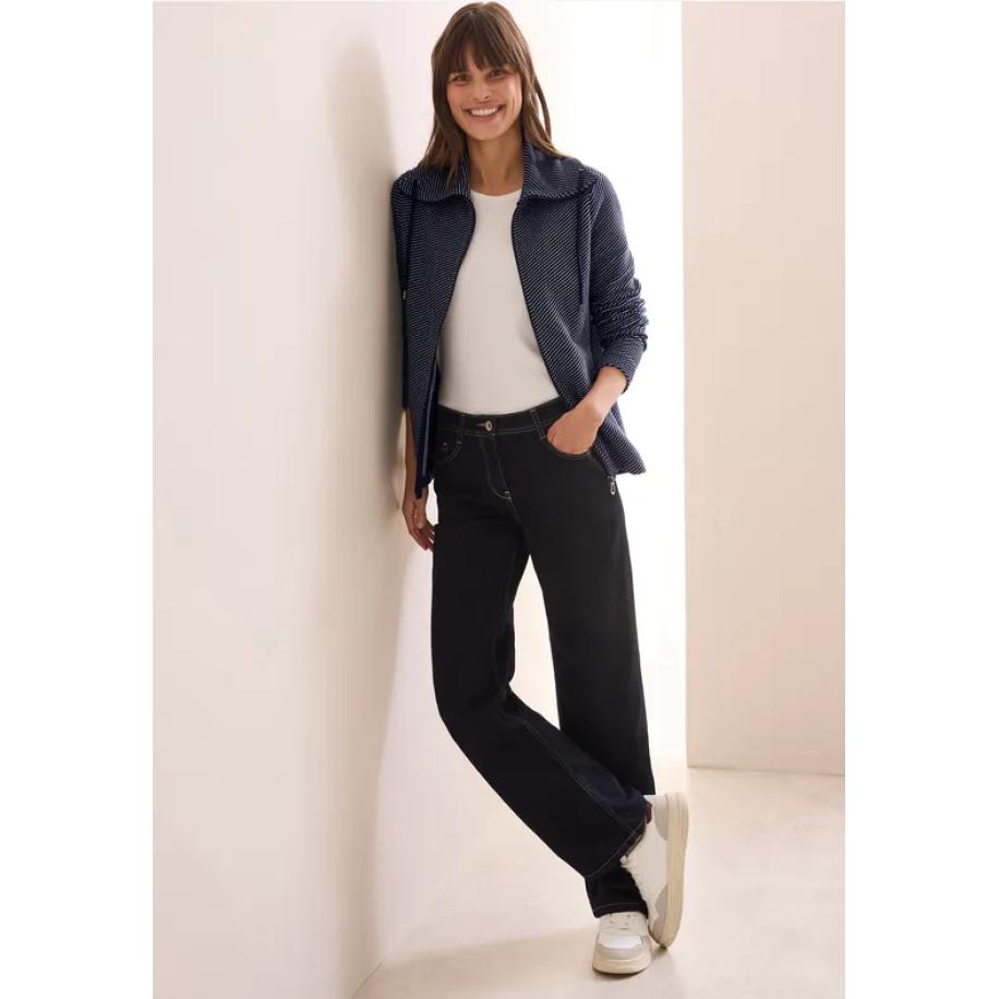 CECIL Tweekleurig Ottomaans Jasje Blauw