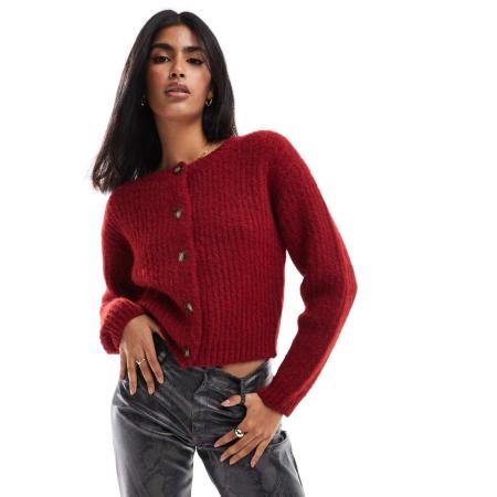 4& Reckless Gebreid vest met knopen in rood