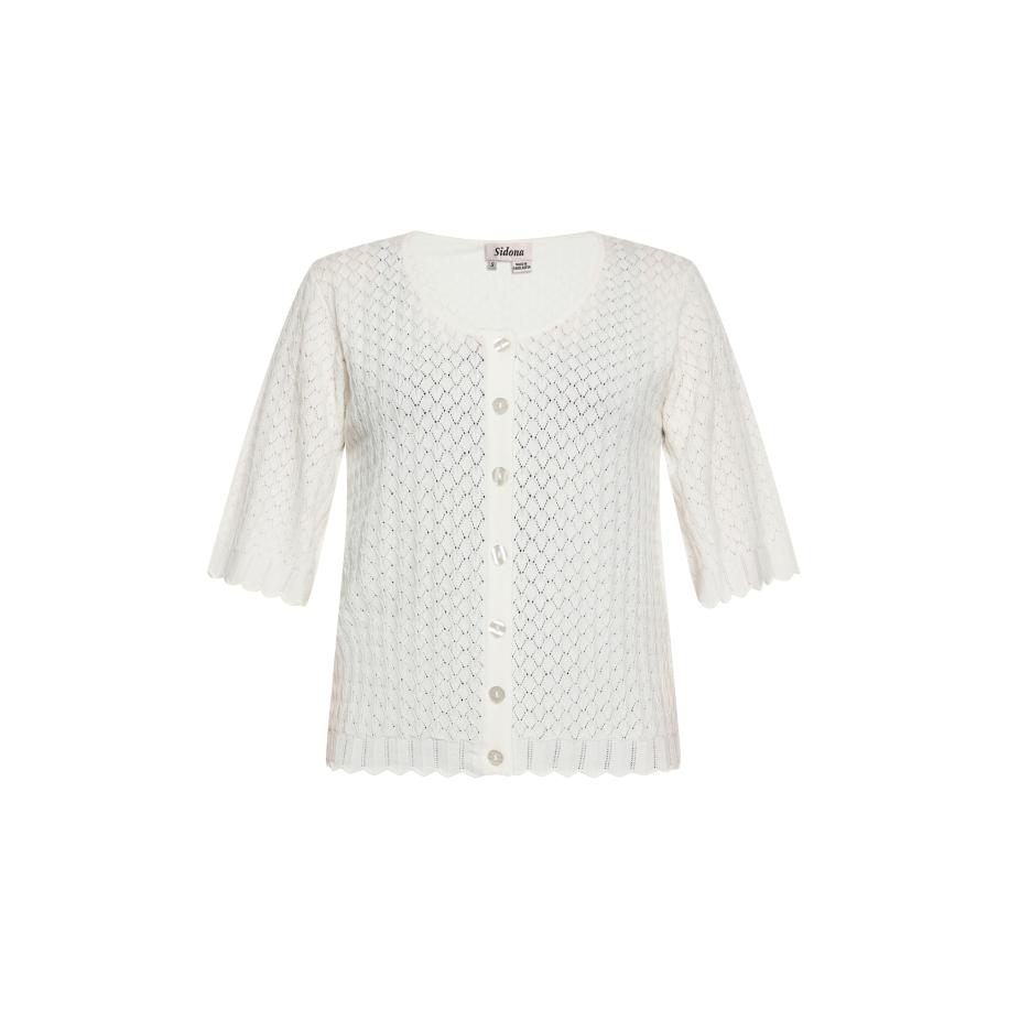 Sidona Gebreid vest wolwit Wit