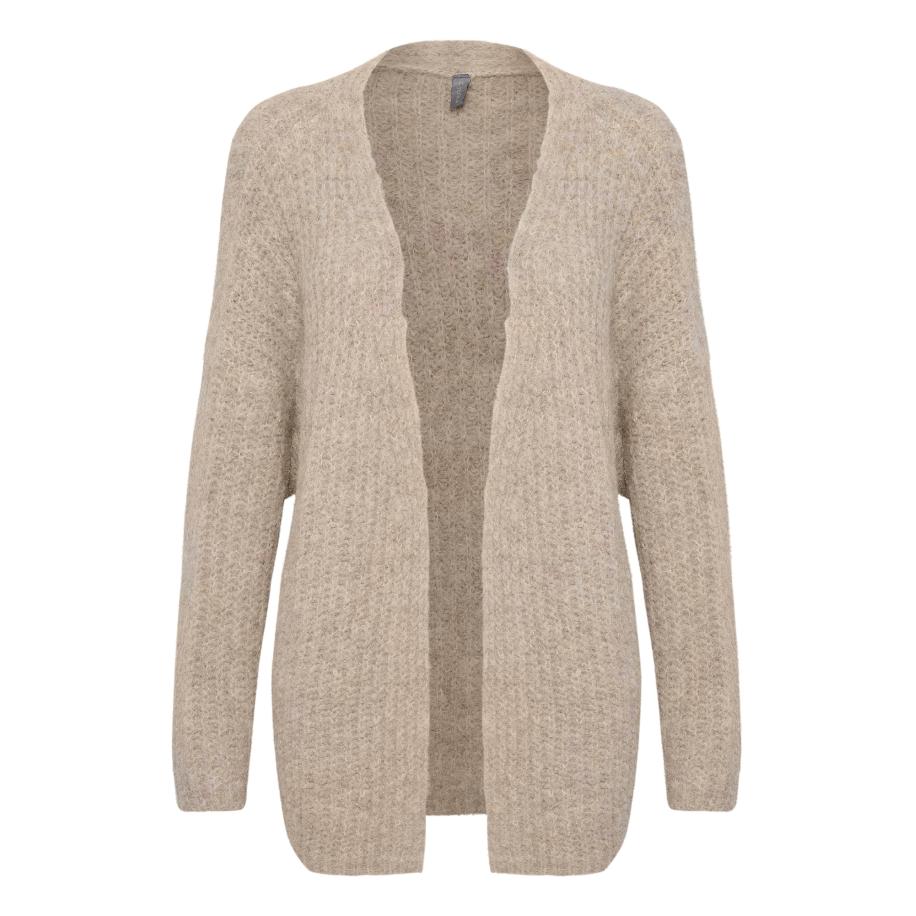 Culture CULTURE Gebreid vest CU Brava beige gemêleerd -