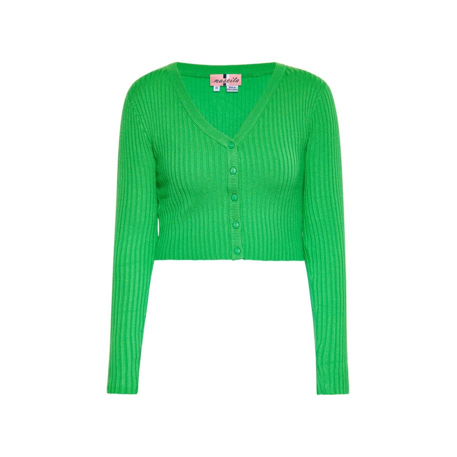 Swirly swirly Gebreid vest limoen -