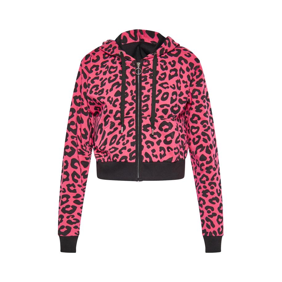 Swirly swirly Sweatvest pink / zwart -