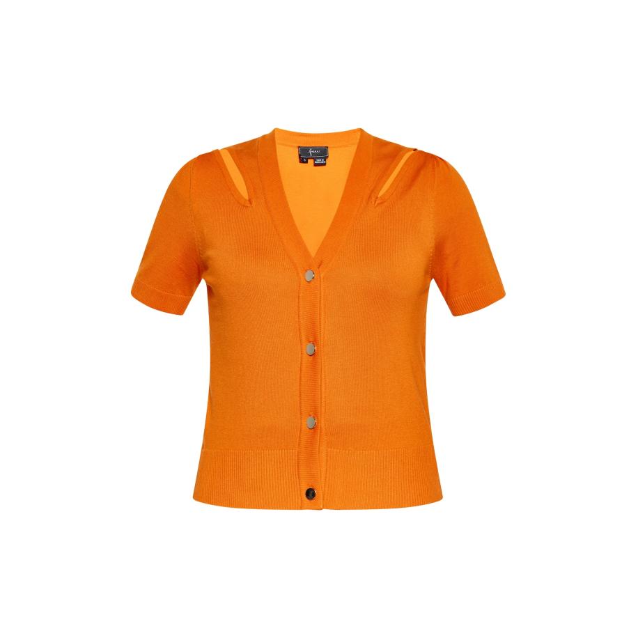 Faina faina Gebreid vest oranje -