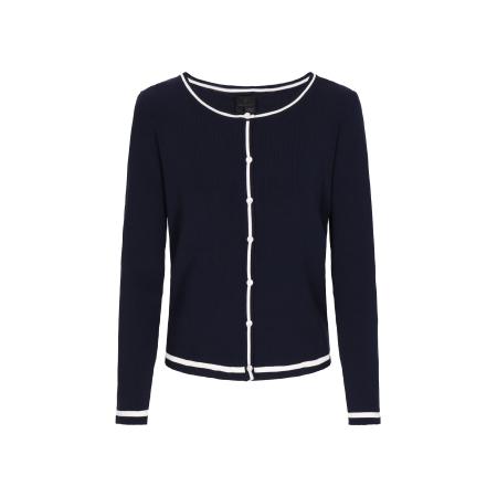 DreiMaster DreiMaster Klassik Gebreid vest navy / wit