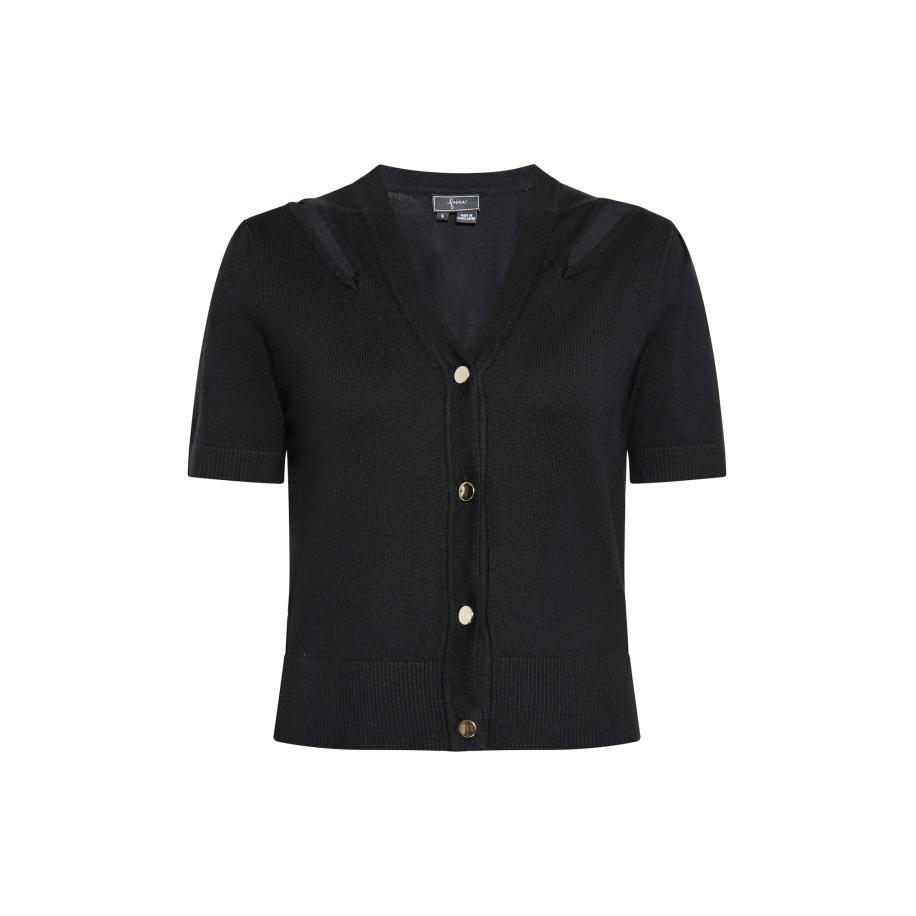 Faina faina Gebreid vest zwart -