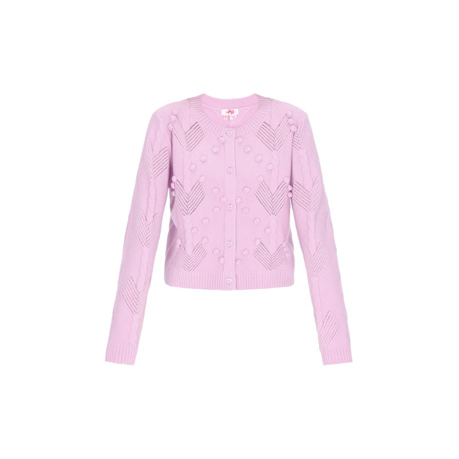 MYMO MYMO Gebreid vest pruim -