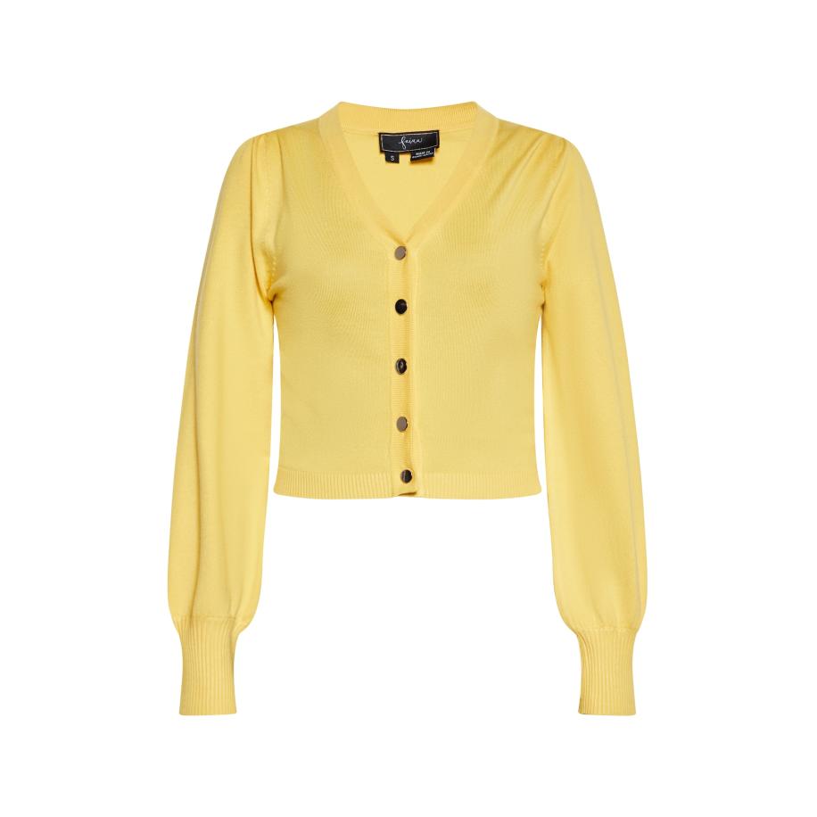 Faina faina Gebreid vest lichtgeel -