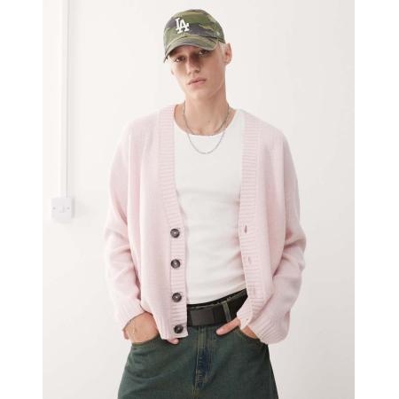 COLLUSION - Gebreid vest met V-hals in roze