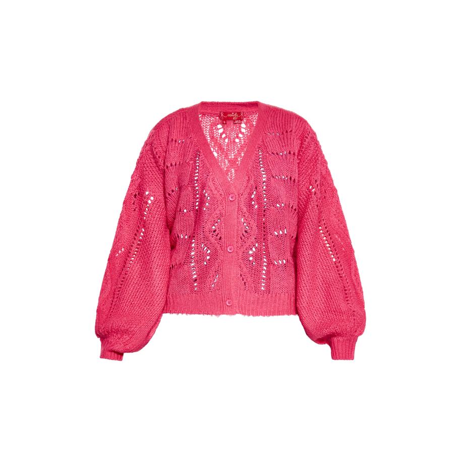 Swirly swirly Gebreid vest pink -