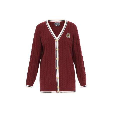 DreiMaster DreiMaster Maritim Gebreid vest beige / donkerrood / zwart